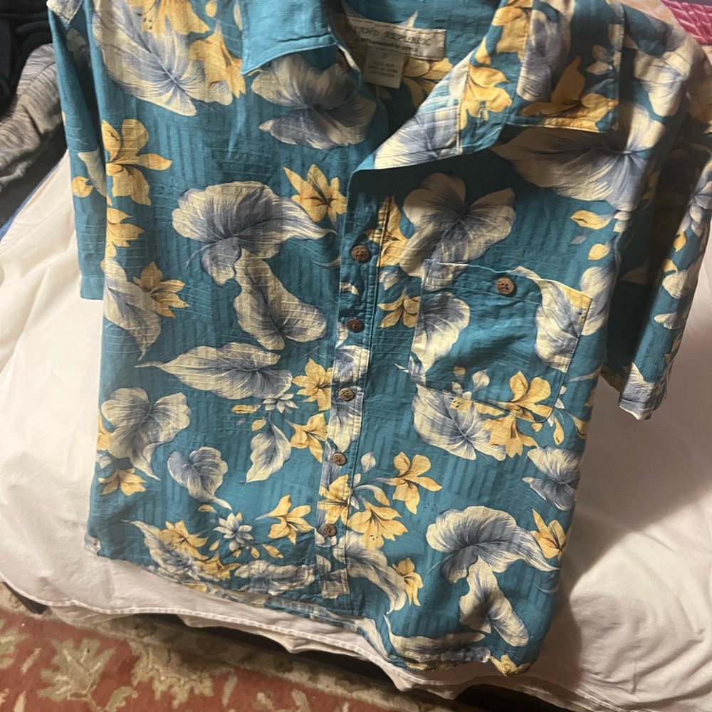 Island Republic Blue and Yellow Casual Button Down Shirt